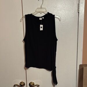 NWT GAP Softspun Black Tank Top with Tie Front Detail